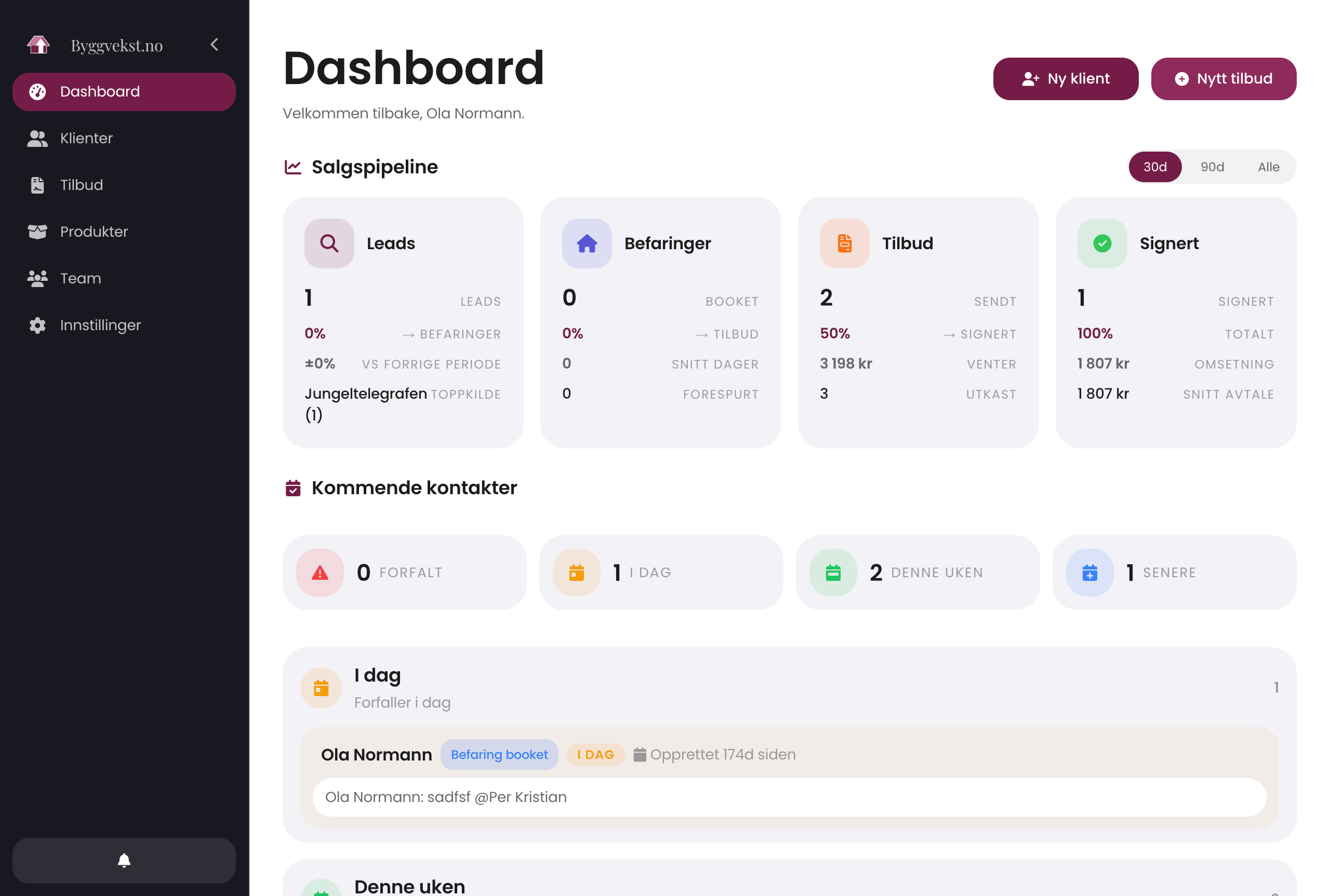 Full oversikt i Byggvekst, lyst tema