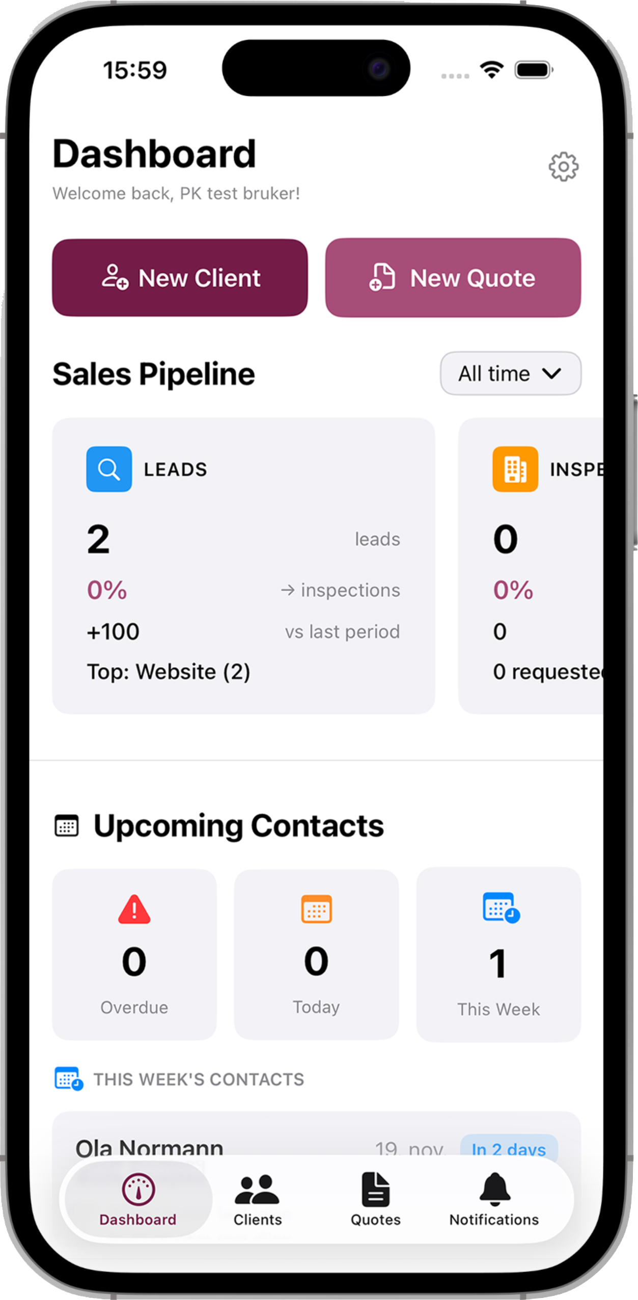 Byggvekst på iPhone